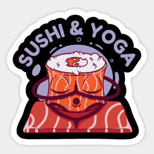 Sushi & Yoga - Unique Sushi Roll Design Sticker